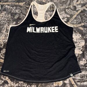 Nike Black Milwaukee Racerback Tank with White Trim